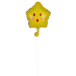 Цена за 5 шт. Воздушный шар фольгированный 10" «Звезда смайл», для палочки, МИКС