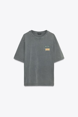 FADED-EFFECT PATCH T-SHIRT - Zara фото 4