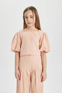 Блузка с коротким рукавом для девочки - Defacto фото 3