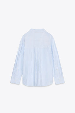 STRIPED POPLIN SHIRT WITH METALLIC THREAD - Zara фото 13
