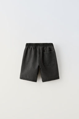 DENIM BERMUDA SHORTS WITH DRAWSTRINGS AND LABEL - Zara фото 4