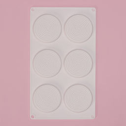 Форма для муссовых десертов и выпечки Доляна Гипноз, силикон, 30?17,5?0,5 см, 6 ячеек (d=7,7 см), цвет белый  фото 3