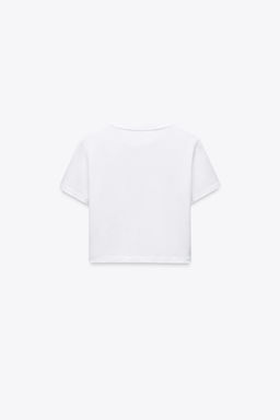 CROPPED STRETCH T-SHIRT - Zara фото 47