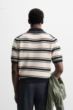 STRIPED JACQUARD KNIT POLO SHIRT - Zara фото 3