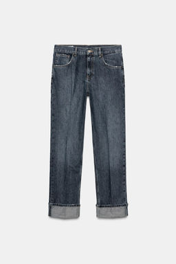 MID-WAIST FOLDED STRAIGHT JEANS - Zara фото 5