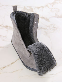 Босоногие ботинки 351.NATAbl.Серый замок замша/байка