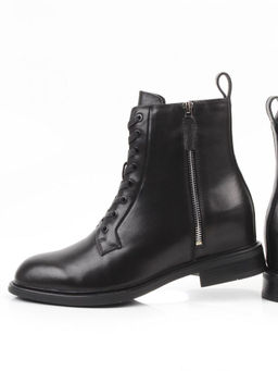 04-M3-1492 BLACK Ботинки зимние женские (натуральная кожа, натуральный мех)