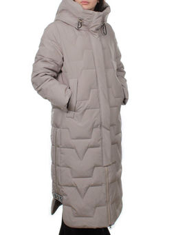 H268 GRAY BEIGE Пальто зимнее женское (170 гр. холлофайбер)