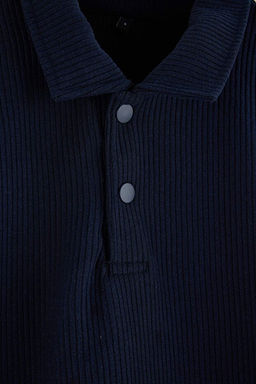 Lacivert Regular/Normal Kesim Dokulu __t__tl_ Polo Yaka T-shirt TMNAW27PO00001 - Trendyolmilla фото 2