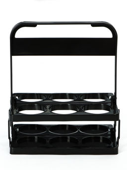 Переноска, подставка для 6 бутылок, 33 х 27,2 х 18 см, внутренний диаметр 7,8 см, черный - Simaland фото 2
