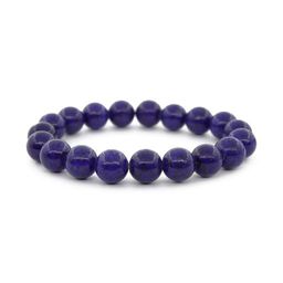 Лазурит фиолетовый 10мм, браслет "Классика" длина 17см