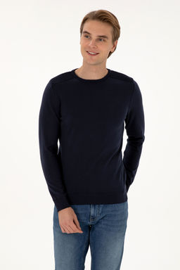 Erkek Slim Fit Bisiklet Yaka Lacivert Basic Kazak - U.s. polo assn фото 10
