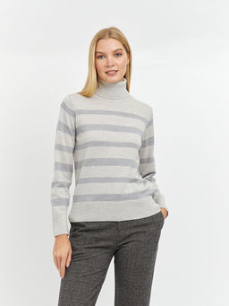 водолазка женская из шерсти в полоску