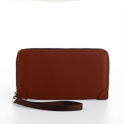 Портмоне мужское на молнии, отдел для карт, монет, коричневое
