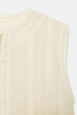 BLUSA PUNTILLA MANGA SISA ZW COLLECTION / Crudo - Zara фото 8