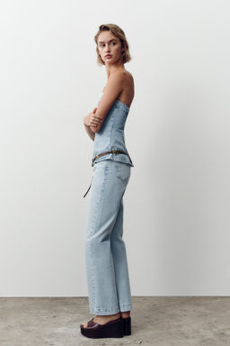 JEANS Z.04 STRAIGHT MID-WAIST FULL LENGTH - Zara фото 14