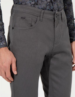 Koyu Gri Slim Fit Kanvas Pantolon
