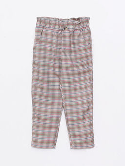 Beli Lastikli Ekose K?z ?ocuk Pantolon