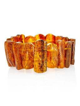 Яркий браслет из цельных янтарных секций Помпеи