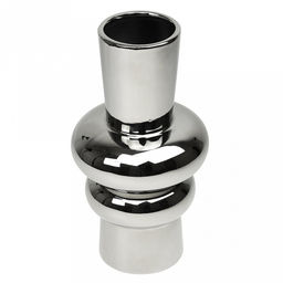 Ваза керамическая "Северодвинск-1" 1,5л, д14см h26,7см, тонкокаменная керамика, д/горла - 6,8см, глянцевая глазурь, цвет - серебро (Китай)