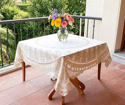 Скатерть арт. 239782/160/3, квадратная, 160 см х 160 см, цвет кремово-золотистый - Firanka фото 6