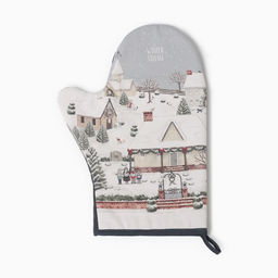 Варежка-прихватка Этель Winter village, 20?28 см, саржа, 100% хлопок, ватин 250 г/м?