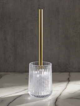 Щётка для унитаза с подставкой 9,5x9,5x35,5 прозрачный стекло, нержавеющая сталь