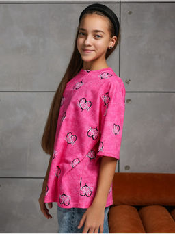 Футболка "Принт" Розовый Девочка