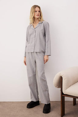 Gul Kurusu Kal?n/K?sl?k Ekoseli Flanel Dokuma Pijama Tak?m? THMAW26PT00196 - Trendyolmilla фото 6