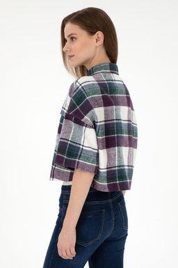 Женская фиолетовая рубашка с длинным рукавом Неожиданная скидка в корзине - U.s. polo assn фото 5