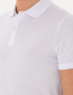 Beyaz Slim Fit Pamuk Polo Yaka T-shirt - Cacharel фото 7