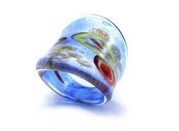 Кольцо с рисунком из муранского стекла модель 11 цв.васильковый