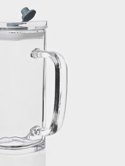 Стакан «Лайн», 360 мл, 18×9.5 см, с крышкой и трубочкой, стекло, прозрачный