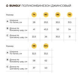 Полукомбинезон джинсовый Деним 0+ - Bungly фото 6