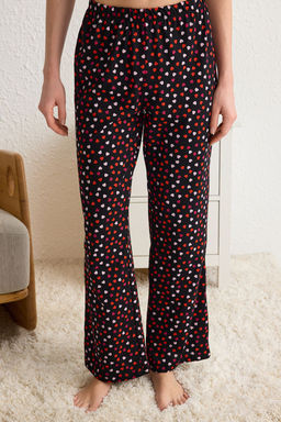 Trendyolmilla Siyah %100 Pamuklu Kalpli ve Sloganl? Orme Pijama Tak?m? THMSS25PT00167  фото 4