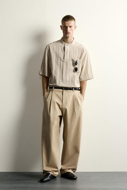 CAMISA POLO FLUIDA / Beige