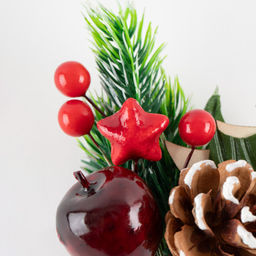 Blumentag VDD-12 Веточка декоративная с шишкой и ягодами 6 х 1 шт. 19 см 01  фото 3