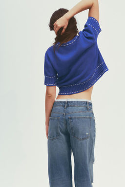 TOP WITH TOPSTITCHING - Zara фото 4