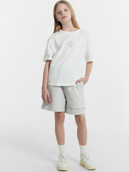 Шорты для девочек серые с печатью - Mark formelle фото 3