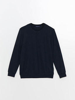 Bisiklet Yaka Uzun Kollu Erkek Sweatshirt