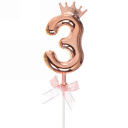 Топпер Цифра Королевский вечер "3" 22 см , микс