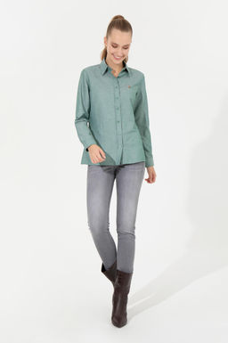 Kad_n Koyu Ye_il Uzun Kollu Basic G_mlek