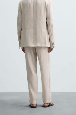 100% LINEN SUIT TROUSERS - Zara фото 13