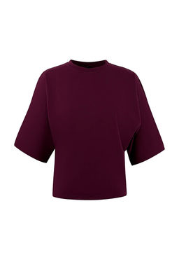 Wardrobe Essentials-Murdum Genis Kal?p Yarasa Kol Pamuk Orme T-Shirt TWOSS26TS00047