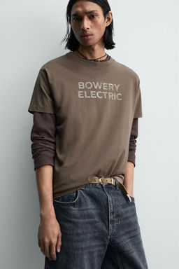 FADED TEXT BOXY FIT T-SHIRT - Zara фото 14