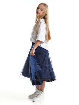 Юбка пачка длинная из фатина 22-7608 черный/зол. звезды - Mini maxi фото 38