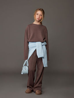 Bisiklet Yaka K?z ?ocuk Sweatshirt