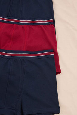 Bordo-Lacivert 3l_ Paket Pamuklu Esnek Boxer TMNSS23BX00016 - Trendyolmilla фото 2