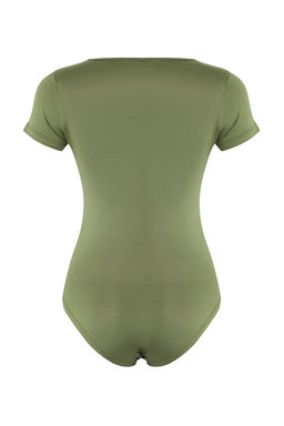 TRENDYOLMILLA Lacivert Fitted/Vucuda oturan K?sa Kol Esnek C?tc?tl? Orme Body TWOSS24BD00034  фото 6