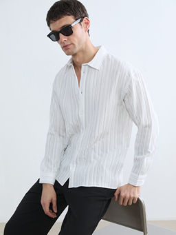 Regular Fit ?izgili Poplin Erkek G?mlek